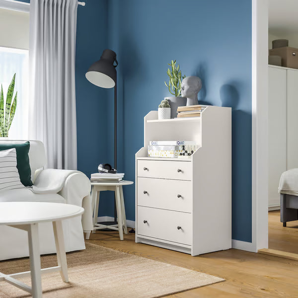 White Drawers Unit 3 drawers 70x46x116cm