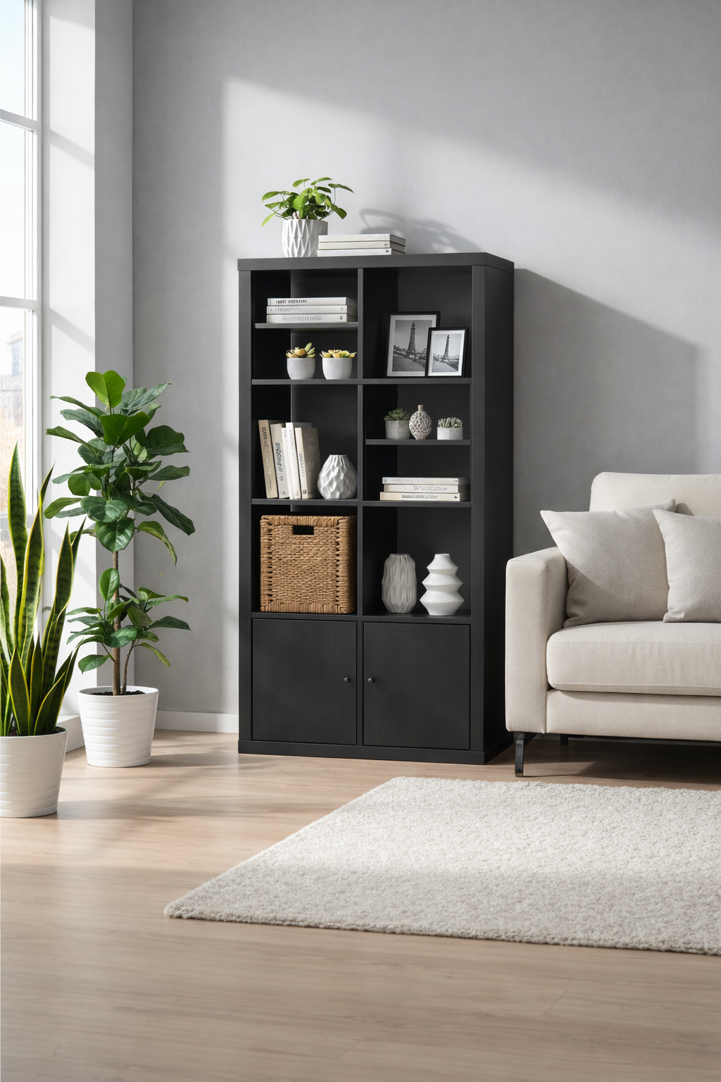 Kseries V Shelving unit, with 2 doors/with 2 shelf, 77x39x147cm