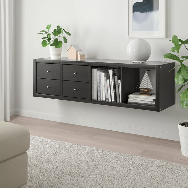 Kseries Shelving unit with 4 drawers, 147x39x42cm
