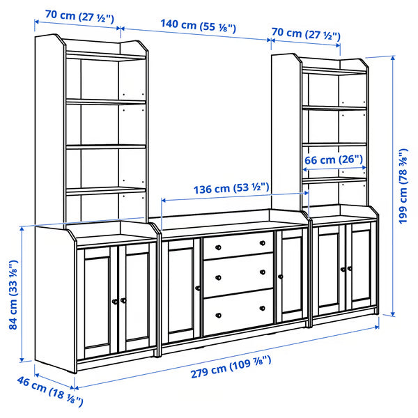 Kuga Storage combination, 279x46x199cm