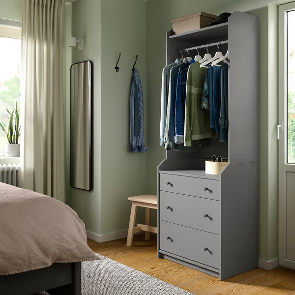 Kuga Open wardrobe with 3 drawers, 70x46x199cm
