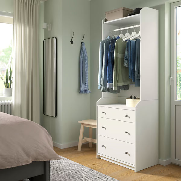 Kuga Open wardrobe with 3 drawers, 70x46x199cm