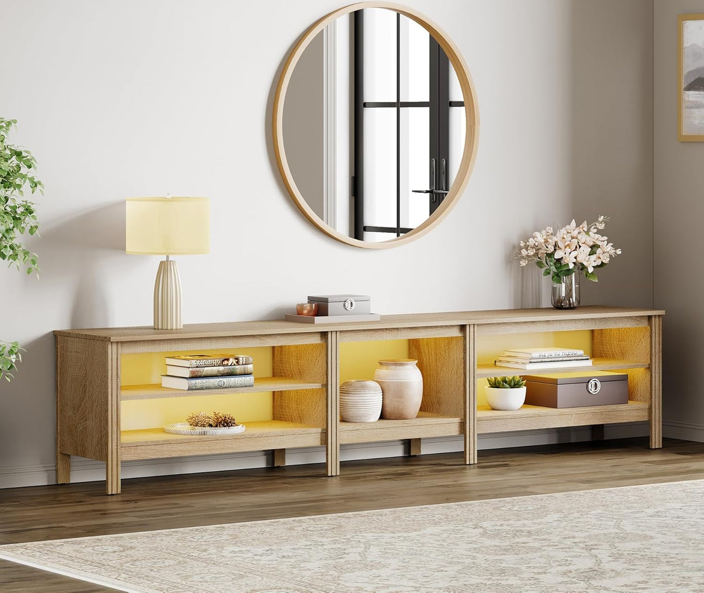 Oak Ziya MDF TV Stand -160x40x50cm.