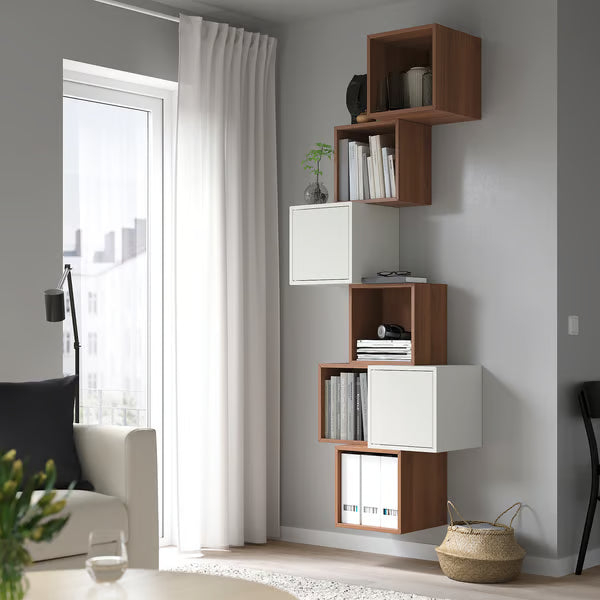 Emmett Wall-mounted cube combination, white, 80x35x210cm