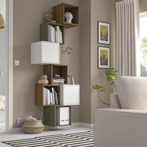 Emmett Wall-mounted cube combination, white, 80x35x210cm