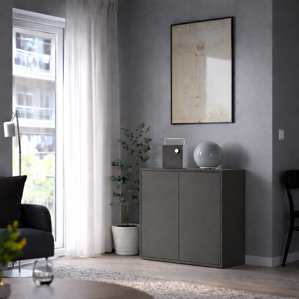 Emmett Cabinet with 2 doors and shelf, 70x35x70cm