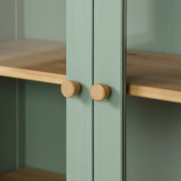 Hymnes Glass-door cabinet with 3 drawers, 90x37x197cm