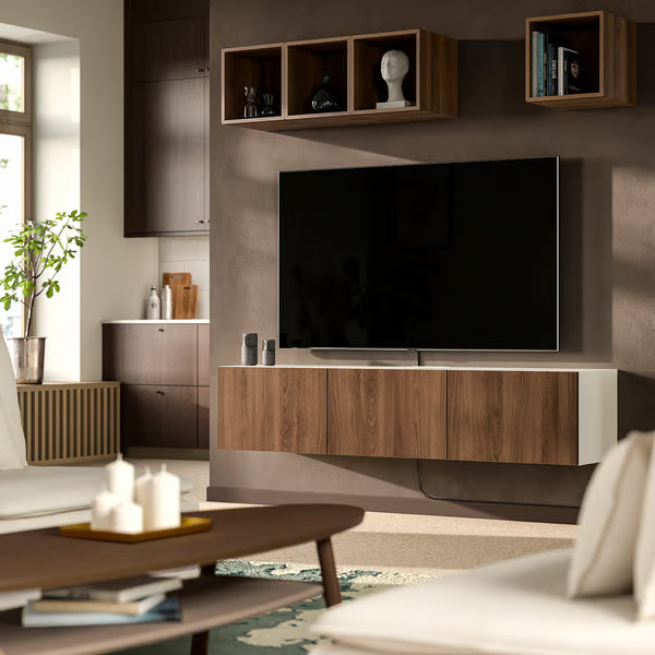 كونسول حائط دلتا للتلفاز مع 3 أبواب، 180 × 42 × 38 سم