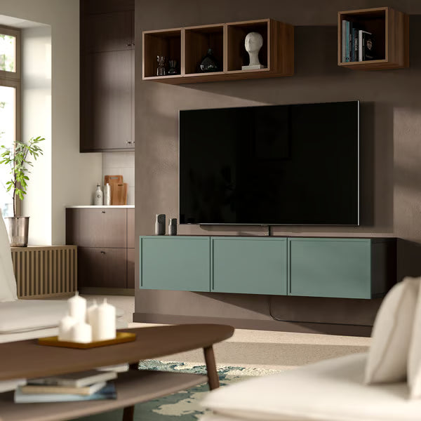 كونسول حائط دلتا للتلفاز مع 3 أبواب، 180 × 42 × 38 سم