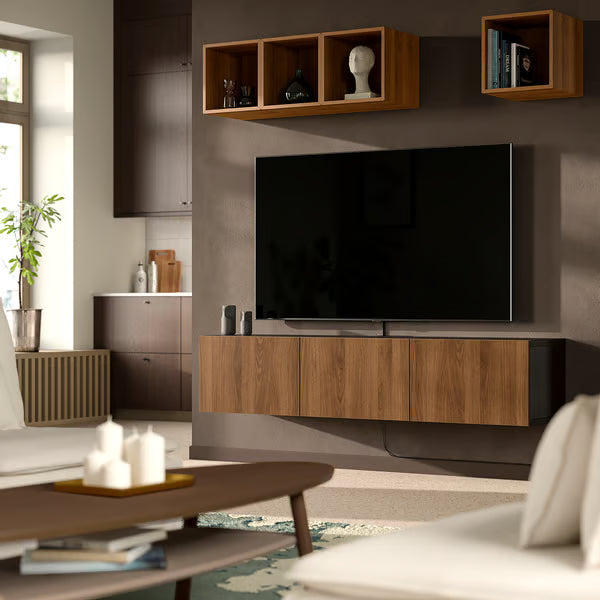 كونسول حائط دلتا للتلفاز مع 3 أبواب، 180 × 42 × 38 سم