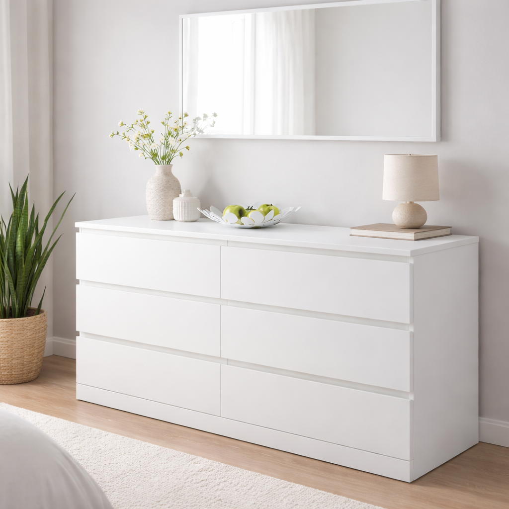 MDF Drawer Units 6 drawers White