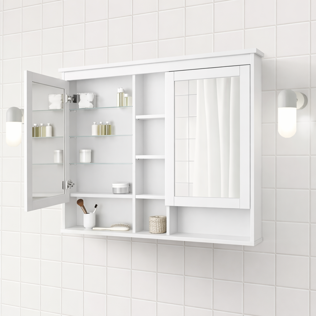 Hymnes, Mirror cabinet with 2 doors, 120x16x98cm