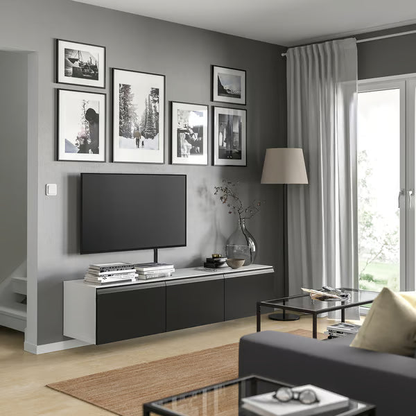 كونسول حائط دلتا للتلفاز مع 3 أبواب، 180 × 42 × 38 سم