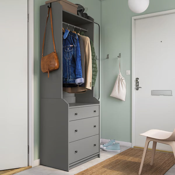 Kuga Open wardrobe with 3 drawers, 70x46x199cm