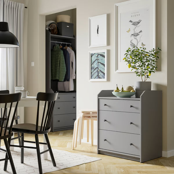 MDF Chest of 3 Drawers - 70x46x84cm - [H3]
