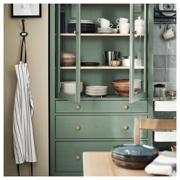 Hymnes Glass-door cabinet with 3 drawers, 90x37x197cm