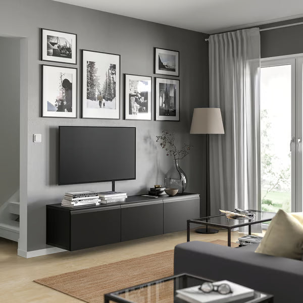 كونسول حائط دلتا للتلفاز مع 3 أبواب، 180 × 42 × 38 سم