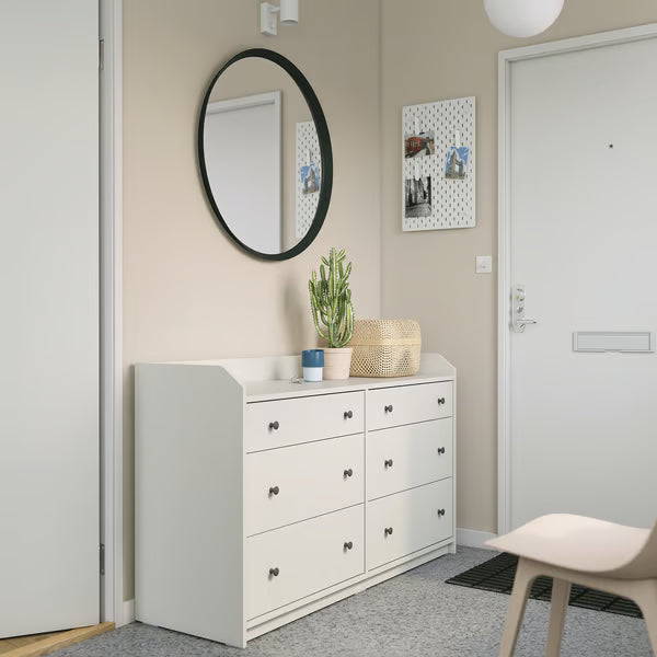 Organix White 6 Drawer Unit - 138×46×84cm