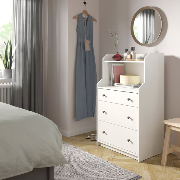 White Drawers Unit 3 drawers 70x46x116cm