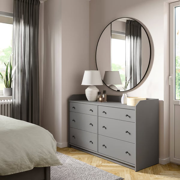 Organix Grey 6 Drawer Unit - 138×46×84cm