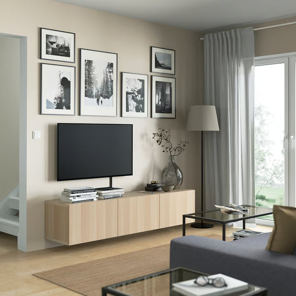 كونسول حائط دلتا للتلفاز مع 3 أبواب، 180 × 42 × 38 سم