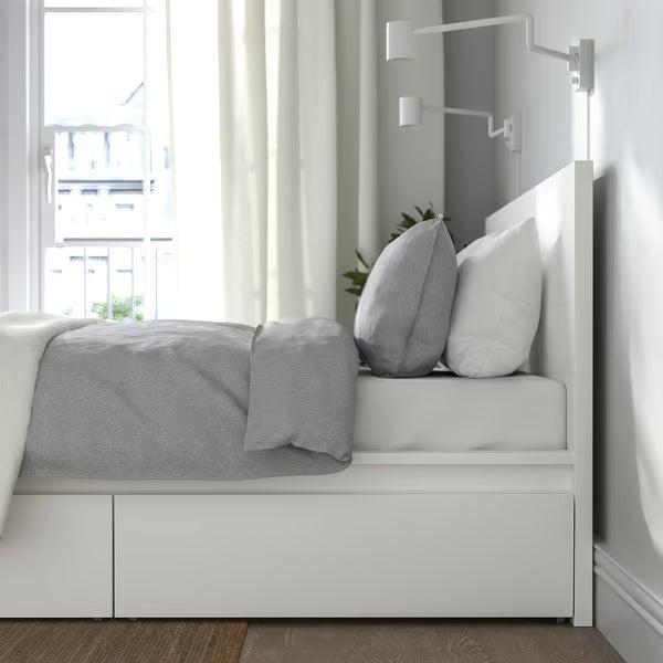 MAILY (White) Drawers Storage Bed - Double Size (140 & 150cm)