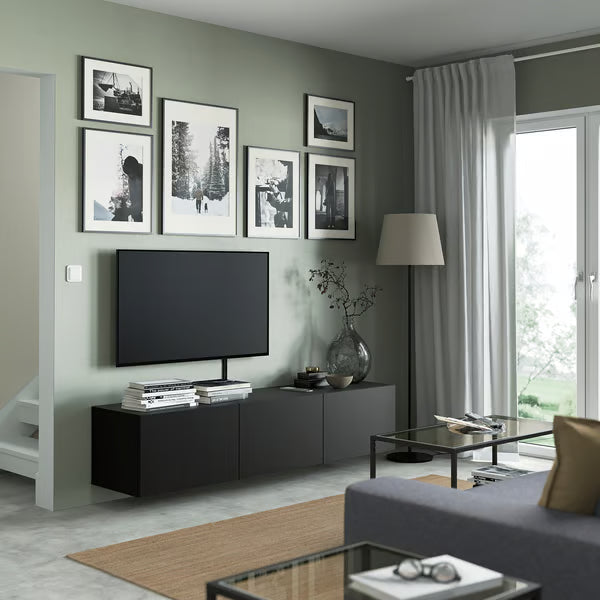 كونسول حائط دلتا للتلفاز مع 3 أبواب، 180 × 42 × 38 سم