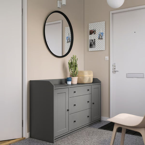 Storica Grey MDF 3-Drawer & 2-Door Cabinet – 140x46x84cm