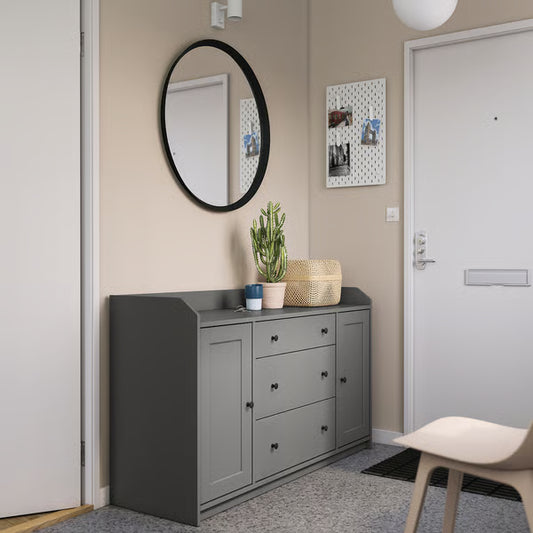 Storica Grey MDF 3-Drawer & 2-Door Cabinet – 140x46x84cm