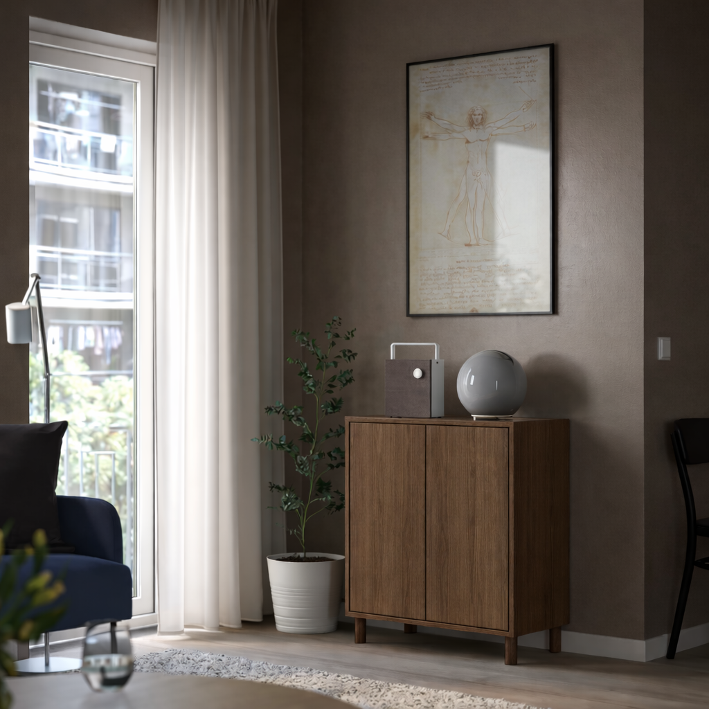 Emmett Cabinet with 2 doors and shelf, 70x35x70cm