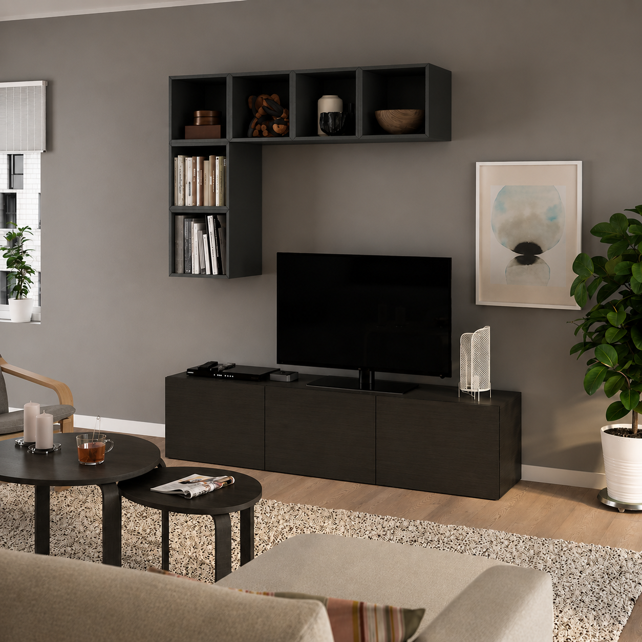 Delta TV/Emmett Display Cube Combination, 180x42x185 cm