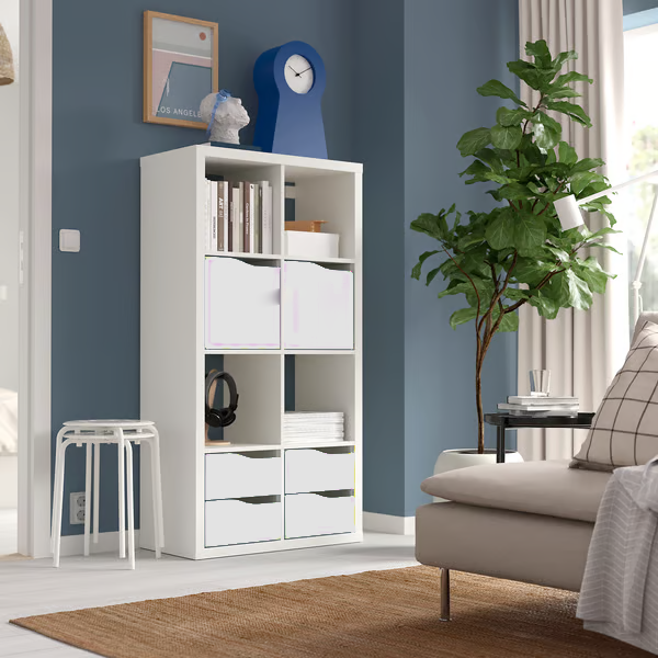 Kseries V Shelving unit with 4 Storage Wave-shaped, 77x39x147cm