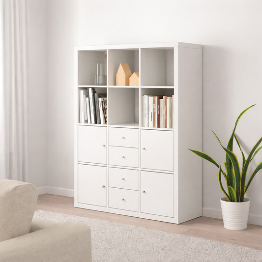 Kseries Shelving unit with 6 Storage, 112x39x147cm