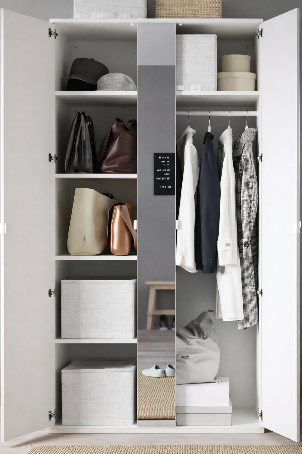 White Wardrobe - 105x57x200cm.