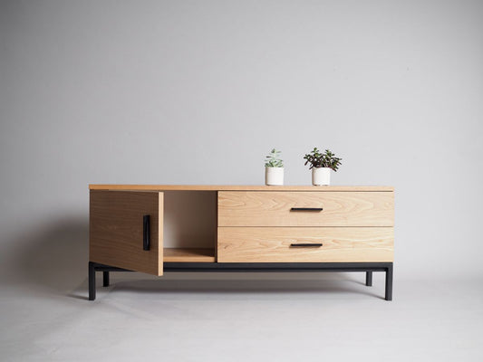 Arden Wooden TV Unit with 2 Drawers & 1 Door – 140x40x50cm