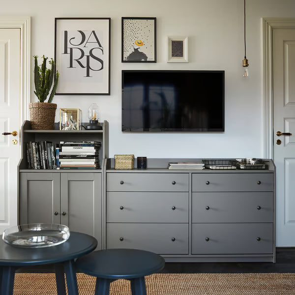 Organix Grey 6 Drawer Unit - 138×46×84cm