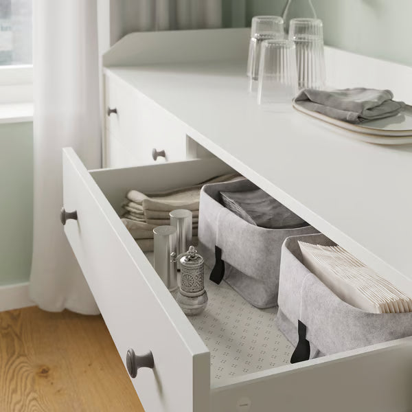 Organix White 6 Drawer Unit - 138×46×84cm