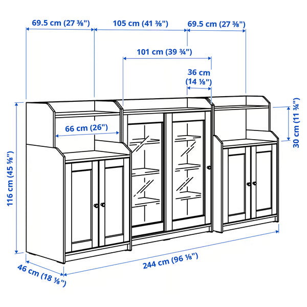 MDF Accent Cabinet- 244x46x116cm