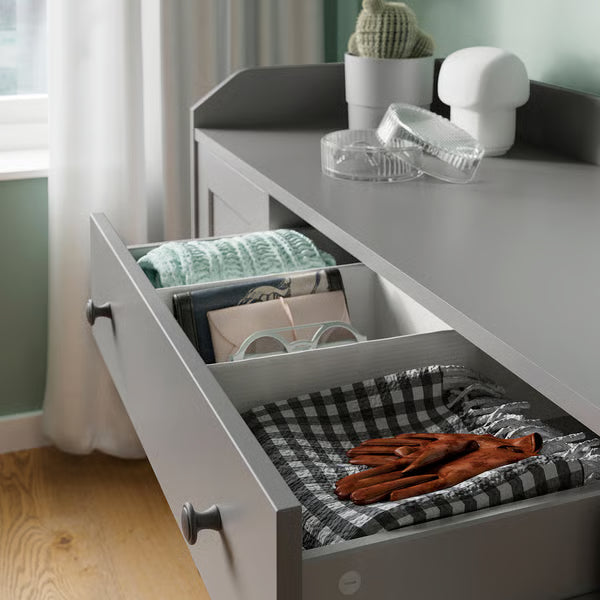 Storica Grey MDF 3-Drawer & 2-Door Cabinet – 140x46x84cm