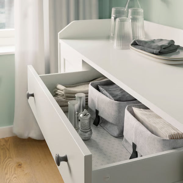 Storica White MDF 3-Drawer & 2-Door Cabinet – 140x46x84cm