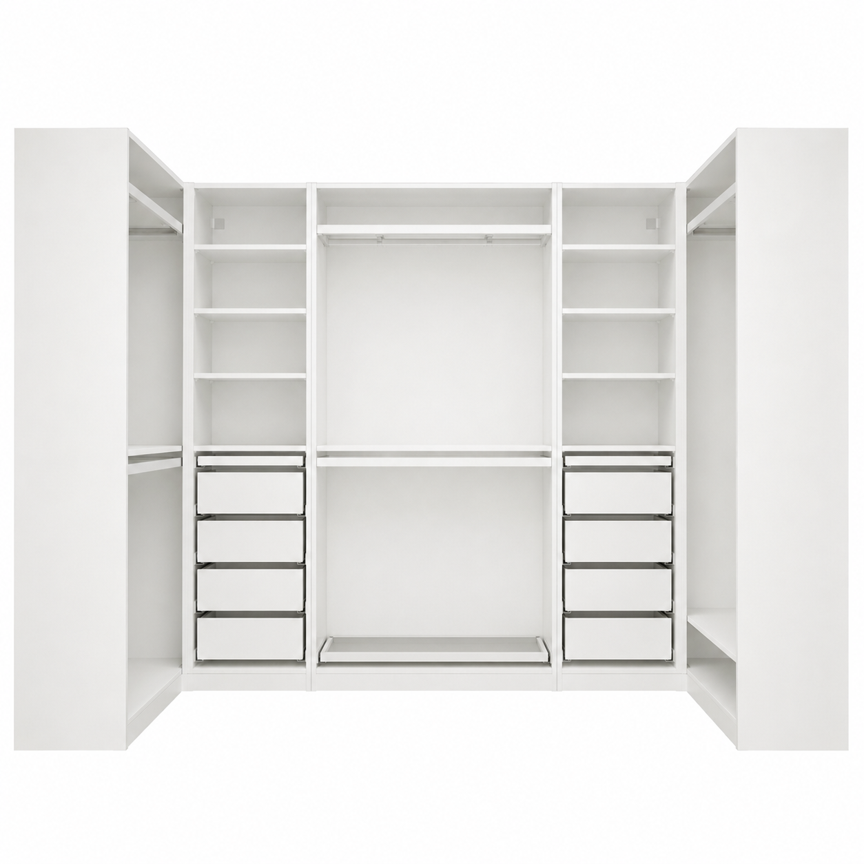 Max expansive corner open wardrobe
