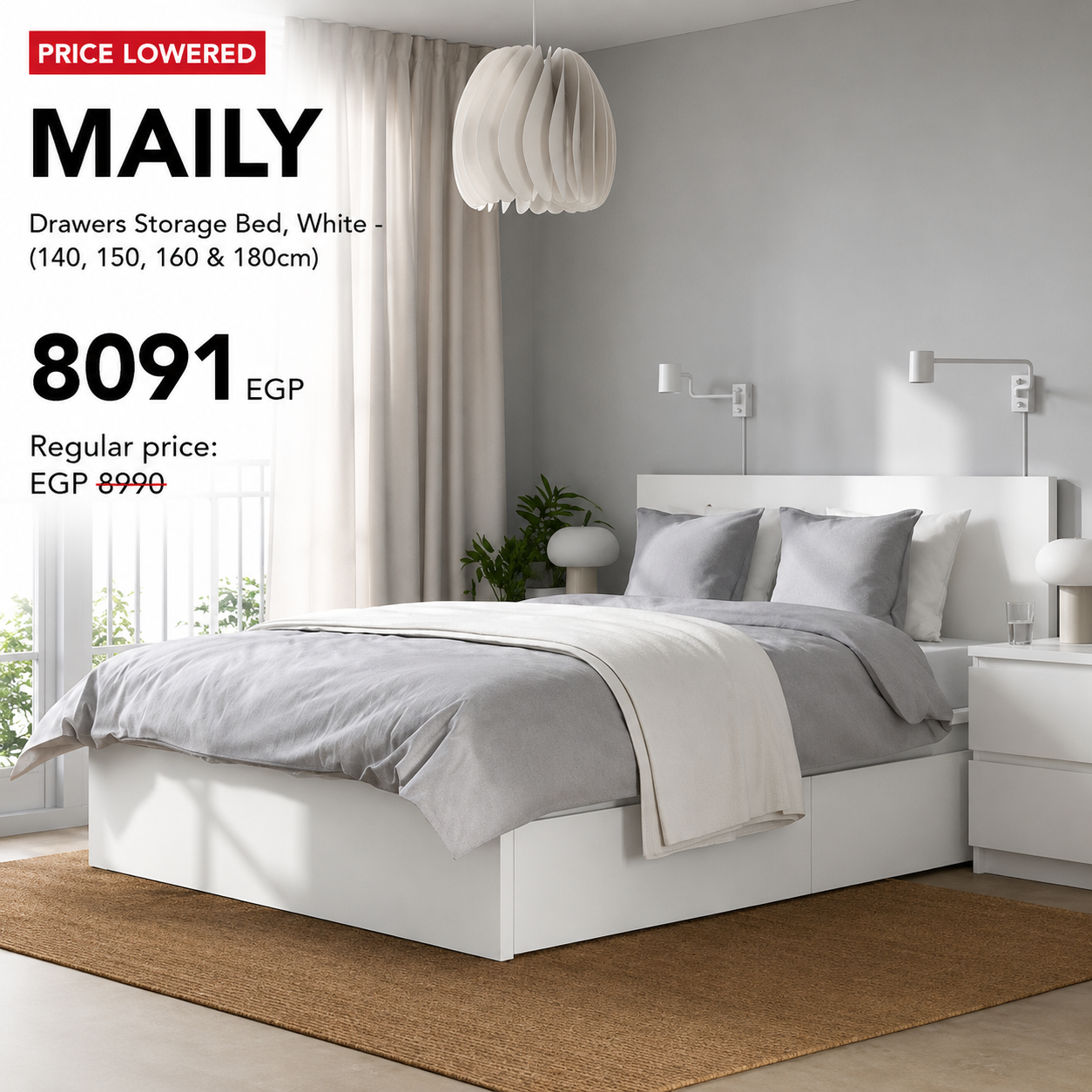MAILY  Drawers Storage Bed - (140, 150, 160 & 180cm)