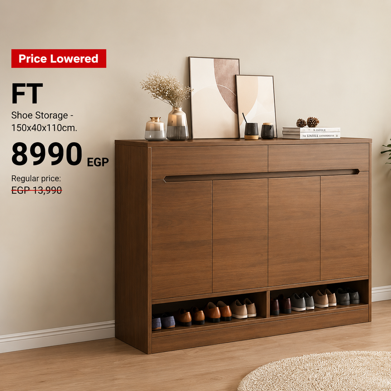 تخزين الأحذية FT - 150 × 40 × 110 سم.