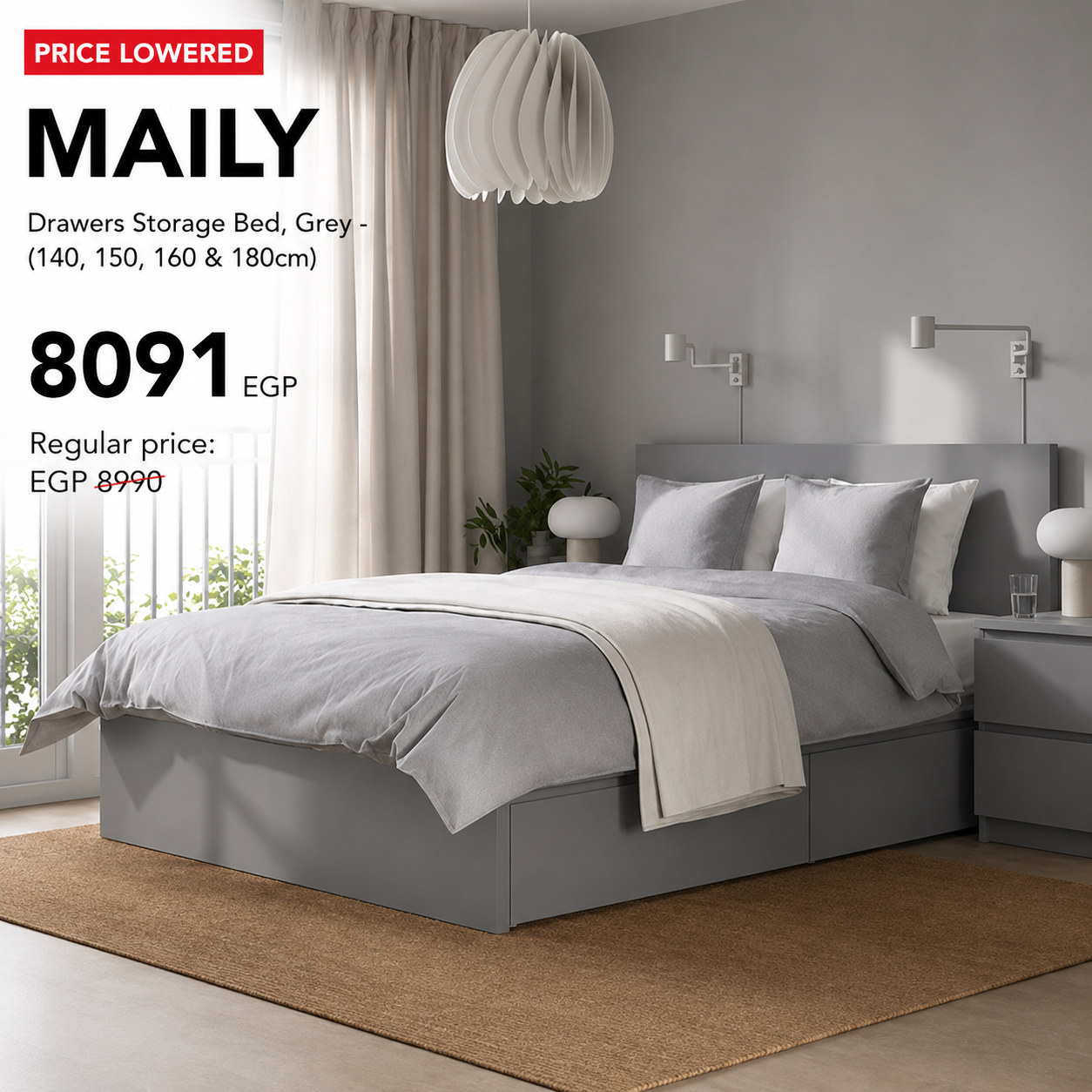 MAILY  Drawers Storage Bed - (140, 150, 160 & 180cm)