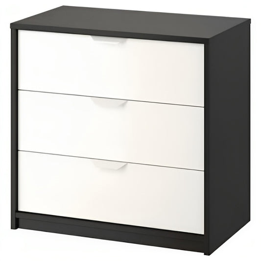 درج وحدة MDF أبيض وأسود - 68 سم × 40 سم × 70 سم.