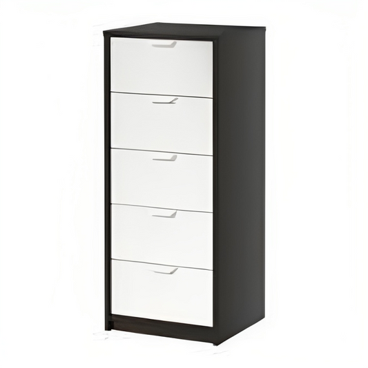 درج وحدة MDF أبيض وأسود - 104 سم × 43 سم × 40 سم.