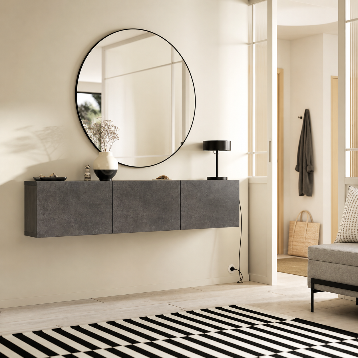Delta Wall-mounted cabinet slim, 180x22x38cm