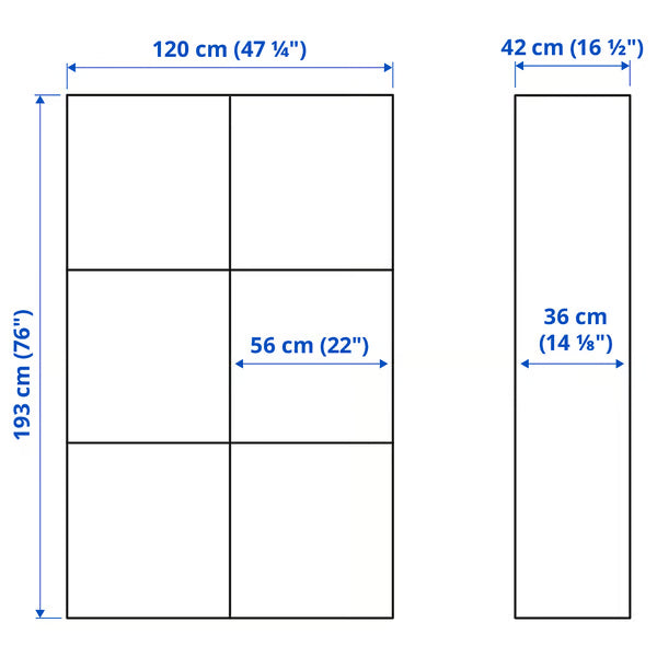 Delta cabinet with Glass Doors, 120x42x193cm