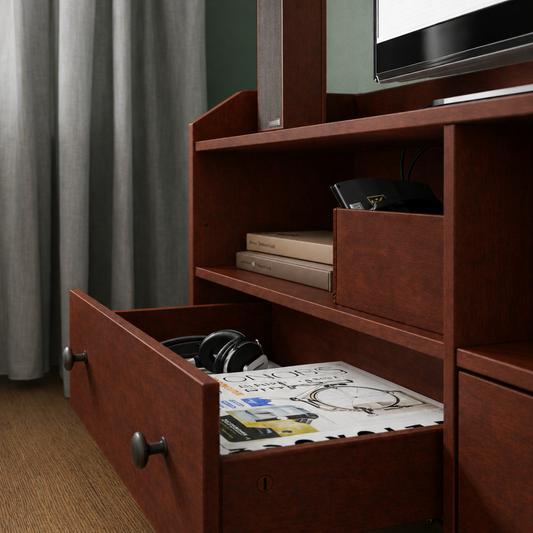 HAUGA  Brown-Cherry TV set   - 277x46x116cm.