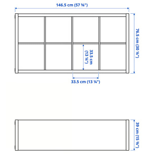Kseries H Shelving unit with 4 Storage Wave-shaped, 147x39x77cm